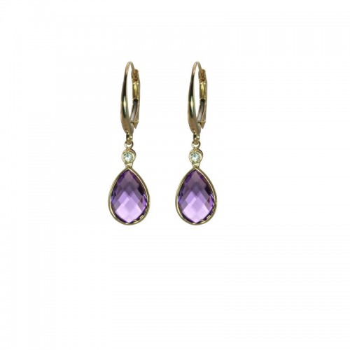 Amethyst Pear Shaped Earrings