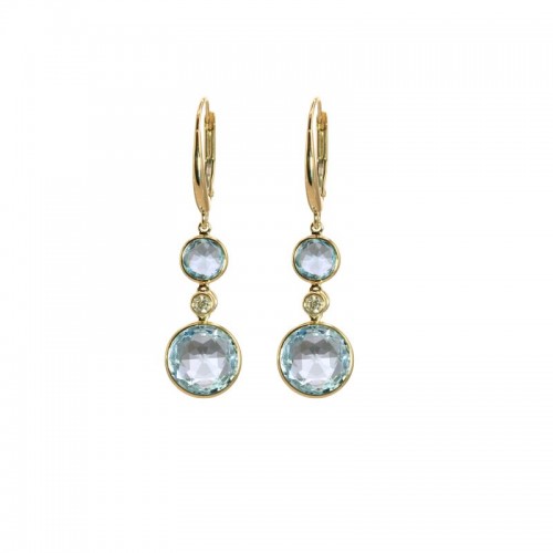 Round Sky Blue Topaz Earrings by Olivia B