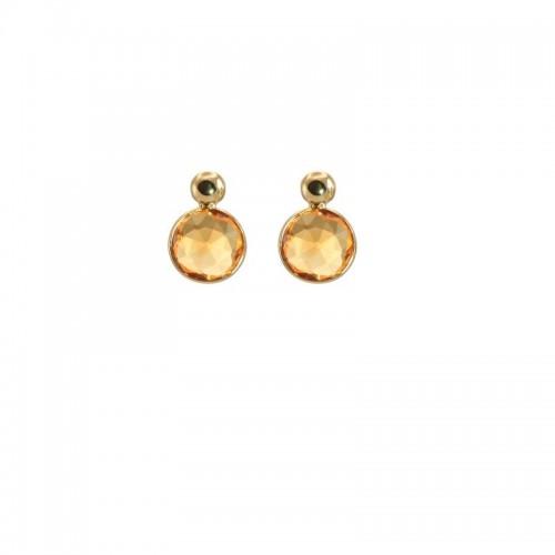 Round Citrine Earrings by Olivia B