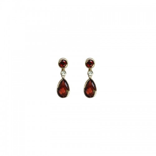Garnet and Diamond  Earrings