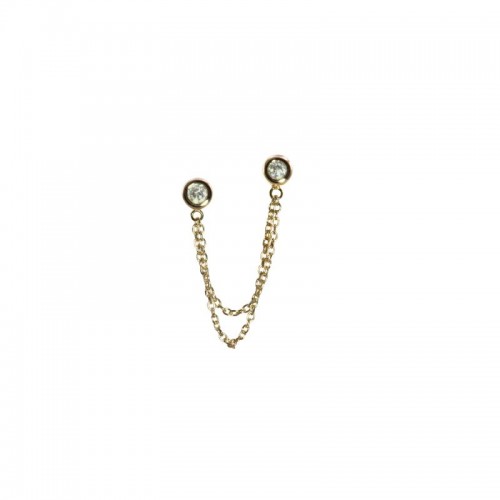 Double Post Single Diamond Earring by Olivia B