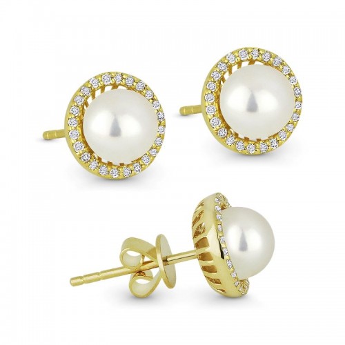 Pearl & Diamond Earrings