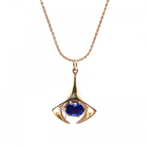 Estate Oval Tanzanite Pendant