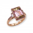 Watermelon Tourmaline & Diamond Ring