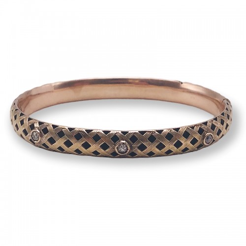 Estate Gold Weave W/ Black Bracelet