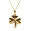 Polished Solid Gold Shamrock Pendant