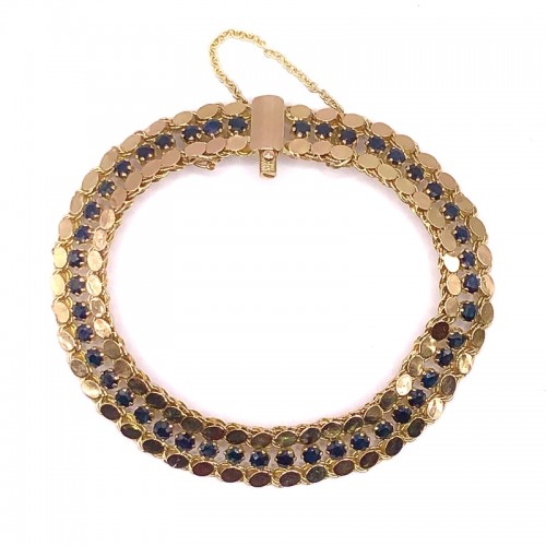 Estate Sapphire Coin Bismark Bracelet
