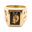 Estate Owl,Moon & Stars Onyx Diamond Ring