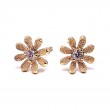Diamond Flower Stud Earrings