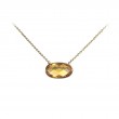 Citrine Oval Bezel Set Pendant