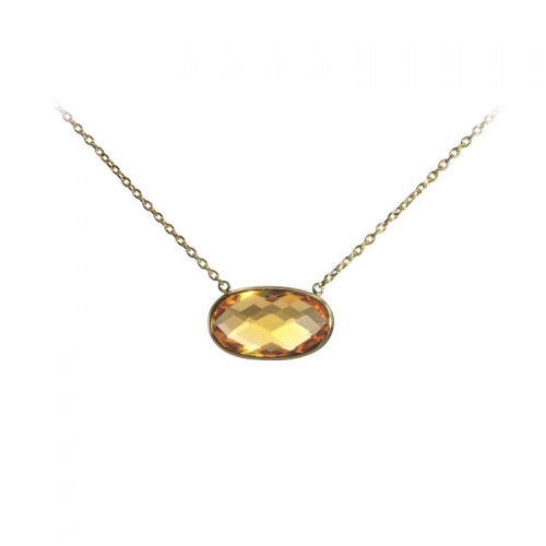 Citrine Oval Bezel Set Pendant