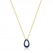 Ania Haie Navy Blue Enamel Gold Twisted Pendant