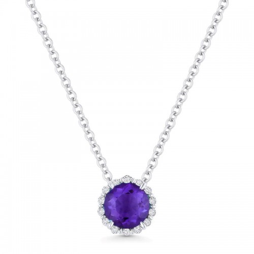 Amethyst & Diamond Pendant