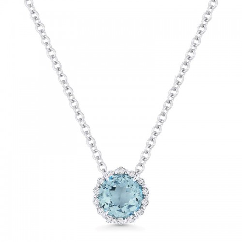 Aquamarine & Diamond Pendant.