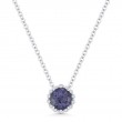 Alexandrite Created and Diamond Pendant