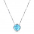 Blue Topaz & Diamond Pendant