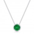 Emerald Created and Diamond Pendant