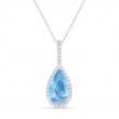 Blue Topaz & Diamond Pendant