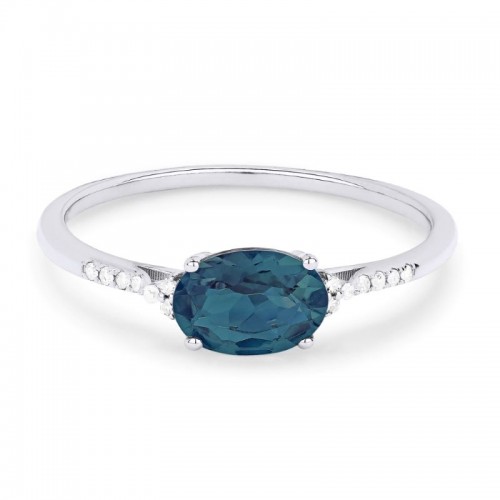 London Topaz & Diamond Ring
