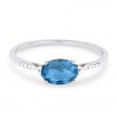 Blue Topaz Swiss /Diamond Ring