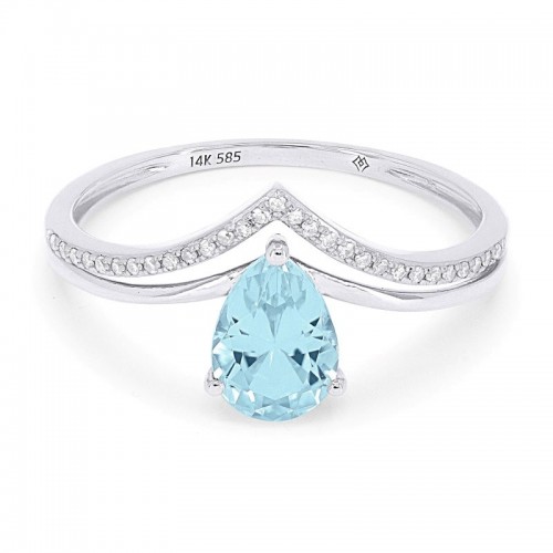 Blue Topaz & Diamond Ring