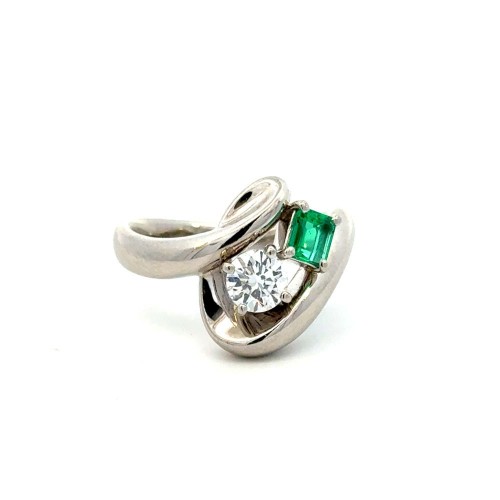 Estate Emerald and Diamond Ring