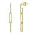 Diamond PaperClip Link Earrings