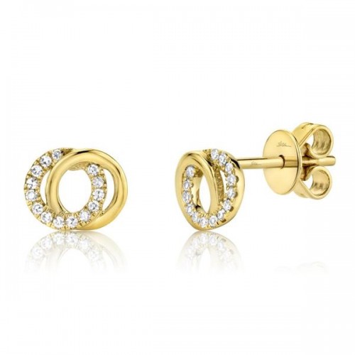 Diamond Love Knot Circle Earrings