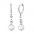 Cultured Pearl & Diamond Earrings