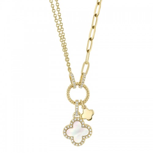 Mother Of Pearl & Diamond Necklace