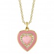Pink Opal/Diamond Heart Necklace