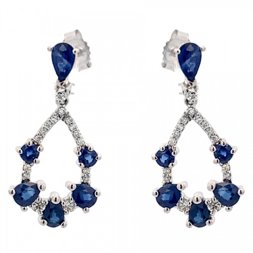 Sapphire Diamond Dangle Earrings