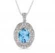 Sterling Silver Blue Topaz Pendant