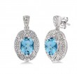 Sterling Silver Bue Topaz Earrings