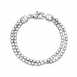 7 Double Cube Bead Sterling Silver Bracelet