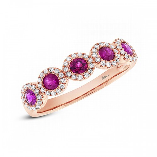 SHY Creation Ladies Diamond and Ruby Ring