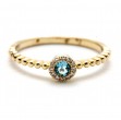 Ladies Blue Topaz & Diamond Ring