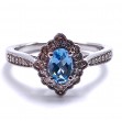 Ladies Aquamarine & Diamond Ring