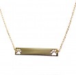 Gold Bar Cut Out Paw Pendant