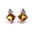 Citrine & Diamond Earrings