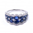 Ladies 2 Row Sapphire & Diamond Ring