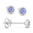 Light Blue Topaz & Diamond Earrings