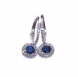 Oval Sapphire & Diamond Dangle Earrings