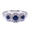 Ladies Three Sapphire & Diamond Ring