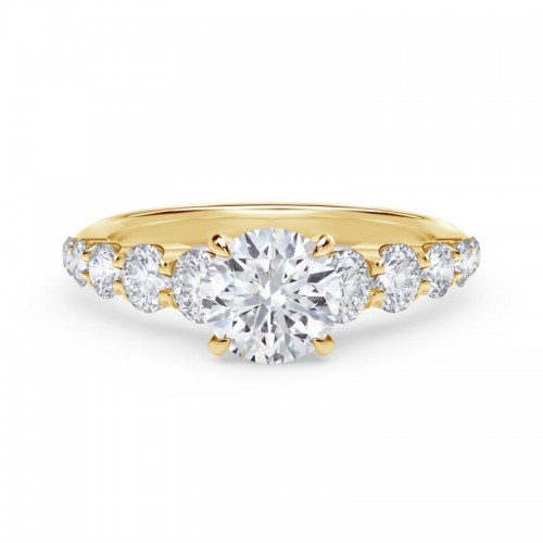 De Beers Forevermark Iconâ„¢ Setting Round Engagement Ring with Graduated Diamond Band