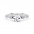 De Beers Forevermark Icon™ Setting  Round Engagement Ring with Two Row Pave Band