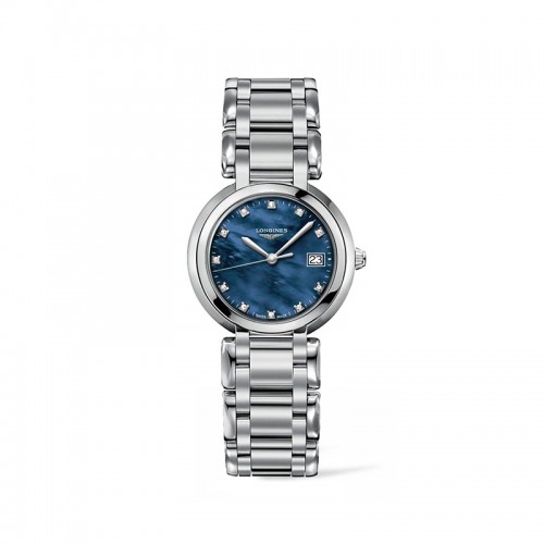 Longines PrimaLuna 30mm Stainless Steel Quartz Blue Dial Watch
