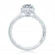A.JAFFE Quilted Scalloped Halo Oval Engagement Semi Mount