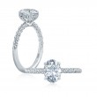 A.JAFFE Pave Twisted Band Oval Solitaire Semi Mount