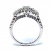 L'Amour Oval Crisscut Three Diamond Engagement Ring